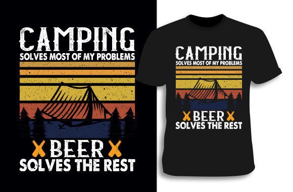 Camping T-shirt 8 Graphic Design Asset