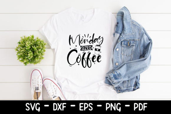 Monday Sized Coffee SVG - A Playful Graphic Asset for Blogs and Crafts