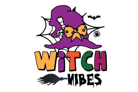 Witch Vibes Halloween Sublimation Design for T-Shirt Graphics
